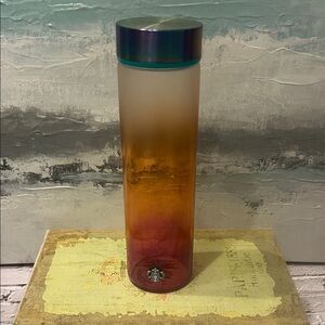 Starbucks RAINBOW OMBRE 18oz Glass Water Bottle 2020
